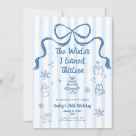 The Winter I turned 13 Birthday Invitation Inbjudningar
