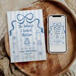 The Winter I turned 13 Birthday Invitation Inbjudningar