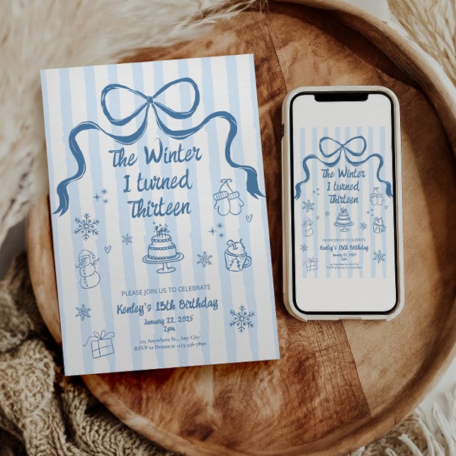 The Winter I turned 13 Birthday Invitation Inbjudningar (Skapare uppladdad)