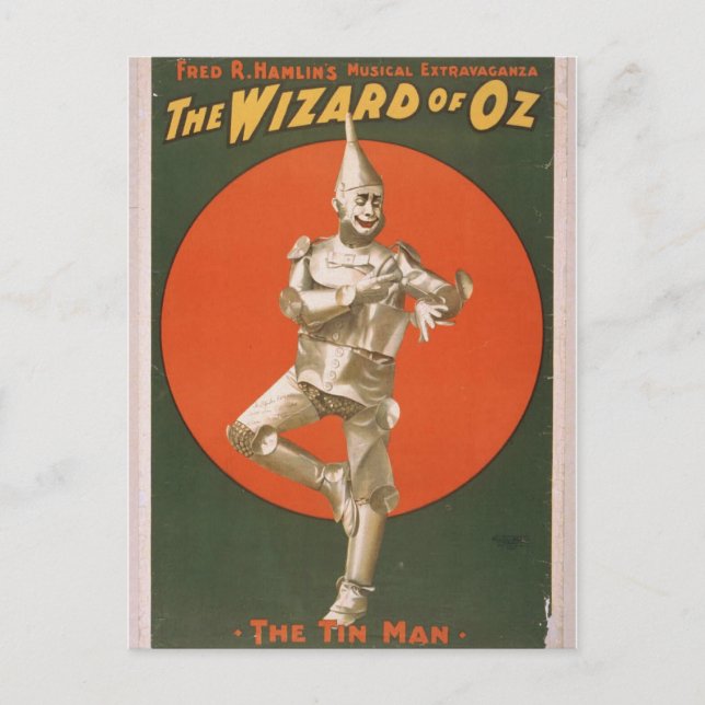 The Wizard of Oz, 'the Tin Man' Retro Theater Vykort (Framsida)