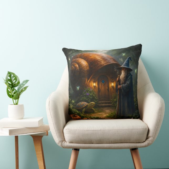 The wizard of the Shell fantasy snail accent throw Kudde (Stol)