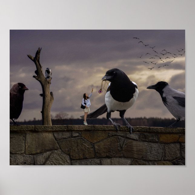 The woman and the birds poster (Framsidan)