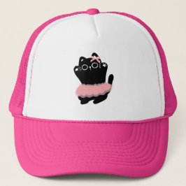 The women's hat is a black cat dancing  keps