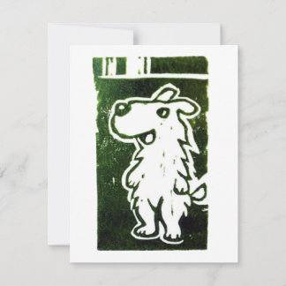 The Wonder Dog linocut OSA Kort