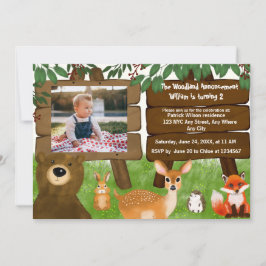 The Woodland Calling All Forest Animals Birthday  Inbjudningar