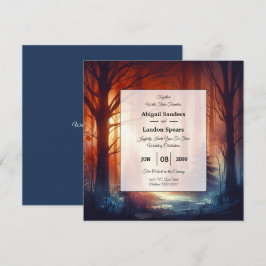 The Woodland Spell of Falling Leaves Wedding Inbjudningar