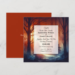 The Woodland Spell of Falling Leaves Wedding Inbjudningar