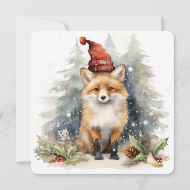 The Woodlawn Collection: Christmas Fox översätts t Julkort (Framsida)