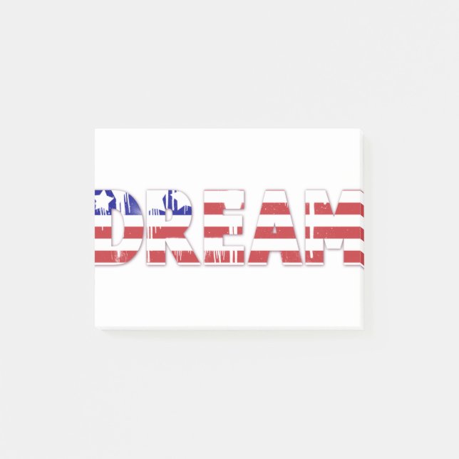The word "Dream"  with American flag Post-it Block (Framsida)