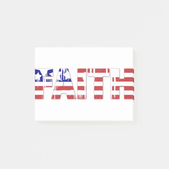The word " Faith"  with American flag Post-it Block (Framsida)