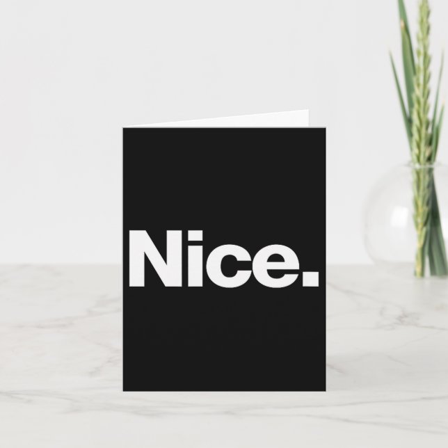 The Word Nice _ A Christmas Design That Says Nice  Kort (Framsida)