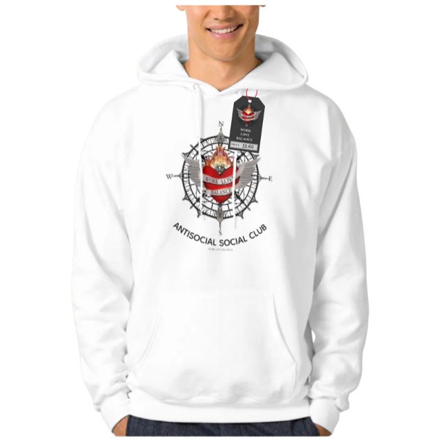 The WORK LOVE BALANCE Antisocial club Hoodie (Skapare uppladdad)