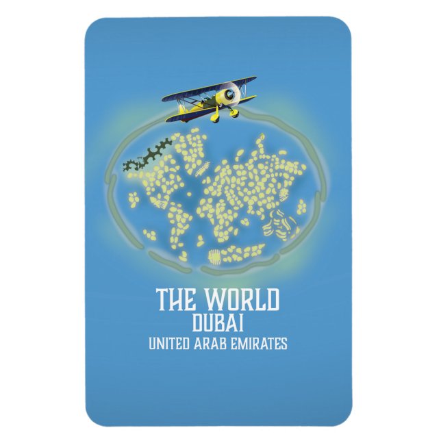 The World Dubai Förenade Arabemiraten karta Magnet (Vertikal)