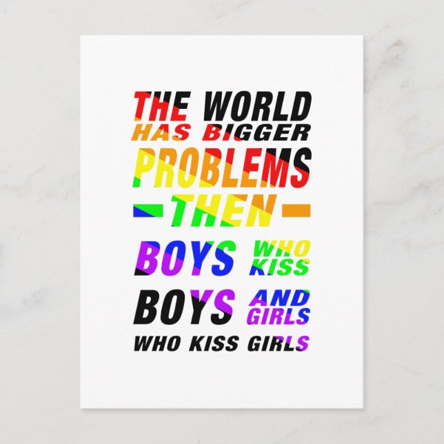 The World has bigger Problems  | LGBTQ+ Pride Vykort (Framsida)
