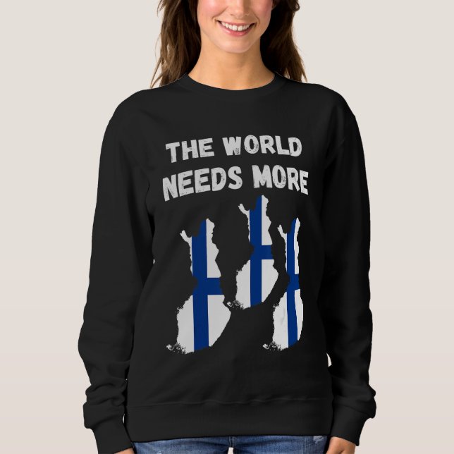 The World Needs More Finland Finnish T Shirt (Framsida)