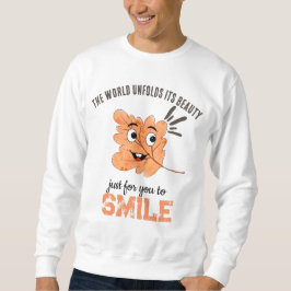 The World Unfolds Its Beauty Smiling Leaf Crewneck Lång Ärmad Tröja