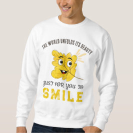 The World Unfolds Its Beauty Smiling Leaf Crewneck Lång Ärmad Tröja