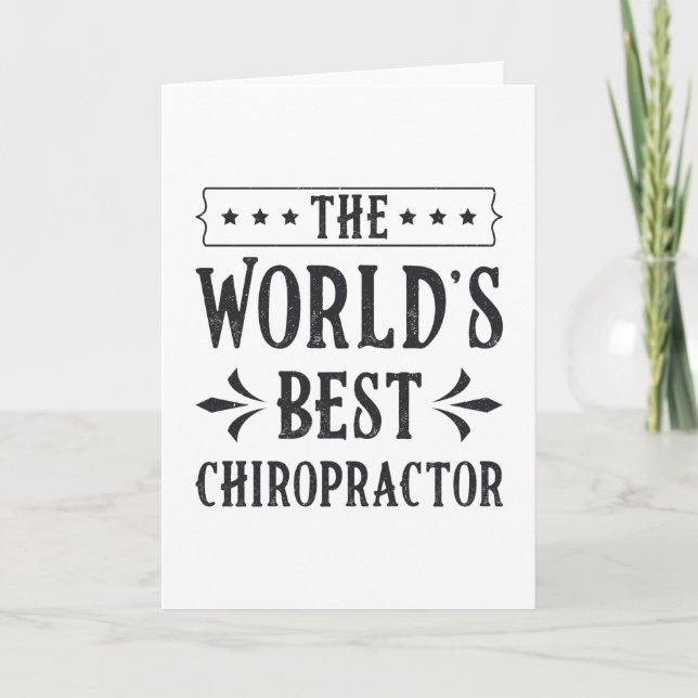 The World's Best Chiropractor Chiropractic Spine Kort (Framsida)