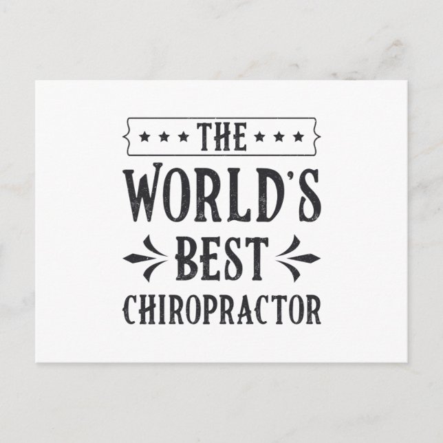 The World's Best Chiropractor Chiropractic Spine Vykort (Framsida)