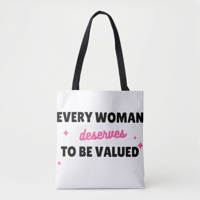 The Worth of a Woman – Tote Bag Tygkasse (Framsida)
