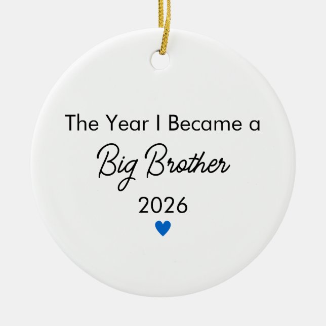 The Year I Became a Big Brother Christmas  Julgransprydnad Keramik (Framsidan)