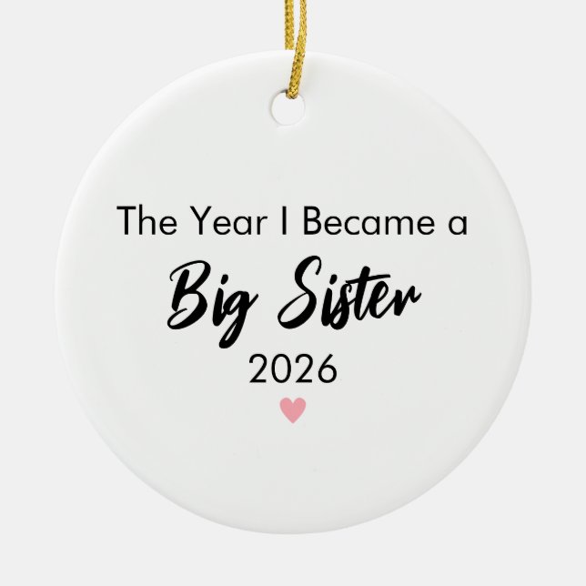 The Year I Became a Big Sister Christmas  Julgransprydnad Keramik (Framsidan)