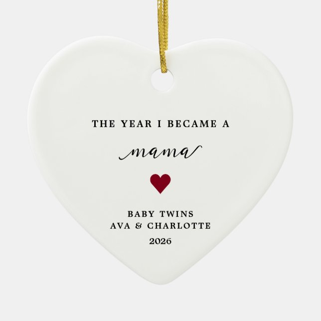 The Year I Became A Mama Gift Ornament (Framsidan)
