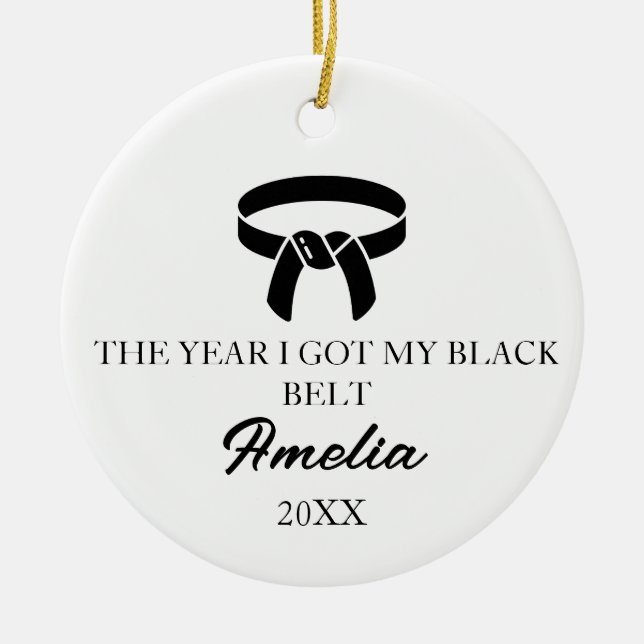 THE YEAR I GOT MY BLACK BELT, Karate Julgransprydnad Keramik (Framsidan)