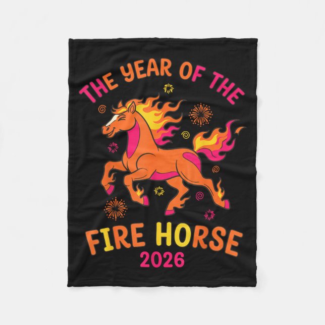 The Year Of The Fire Horse 2026 Celebration Design Fleecefilt (Framsidan)