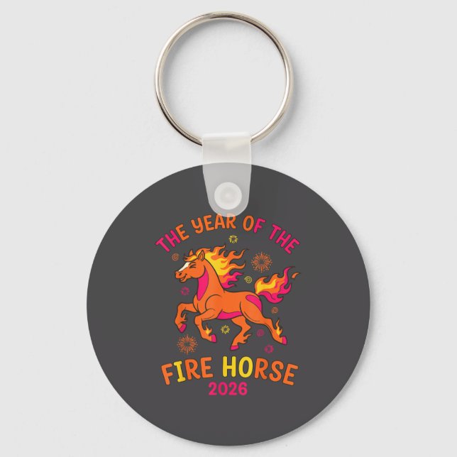 The Year Of The Fire Horse 2026 Celebration Design Nyckelring (Framsida)