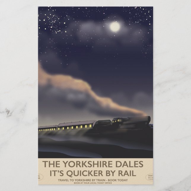 The Yorkshire Dales Railway-affisch Brevpapper (Framsida)