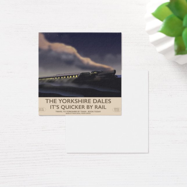 The Yorkshire Dales Railway-affisch Fyrkantigt Visitkort (Skivbord)