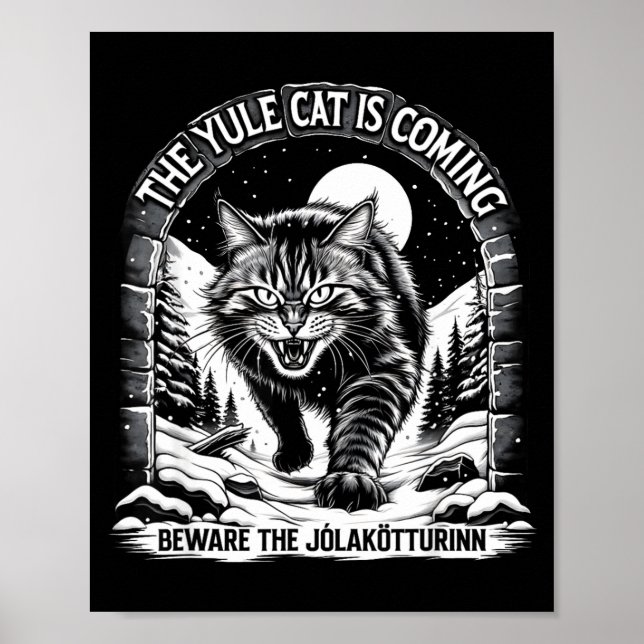 The Yule Cat Is Coming Beware Jolakotturinn Quote  Poster (Framsidan)