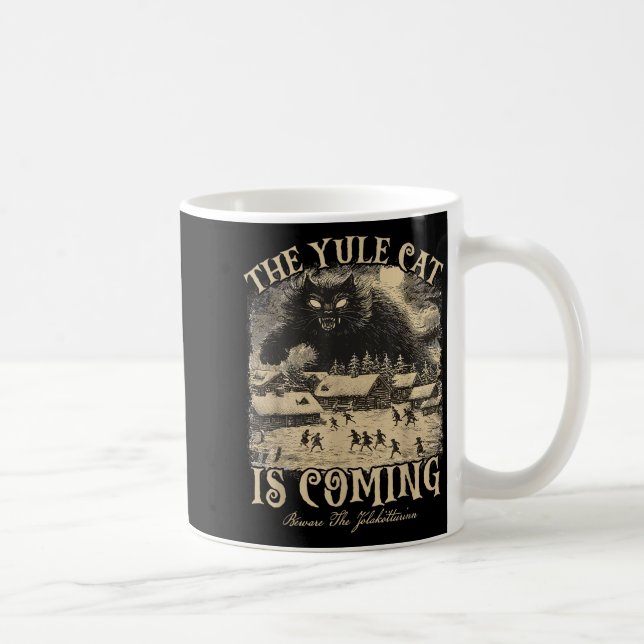 The Yule Cat Is Coming Icelandic Christmas Cat Mom Kaffemugg (Höger)