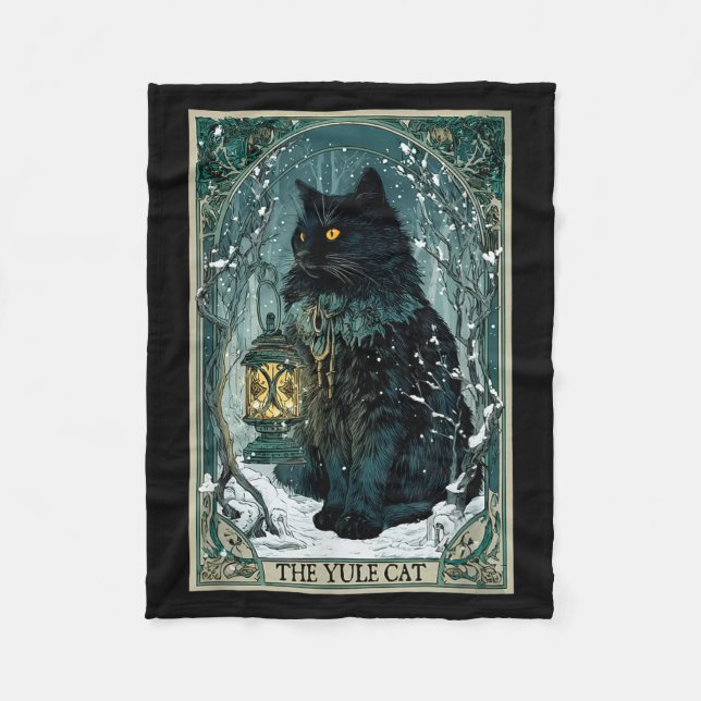 The Yule Cat Tarot Card Icelandic Folklore Christm Fleecefilt (Framsidan)
