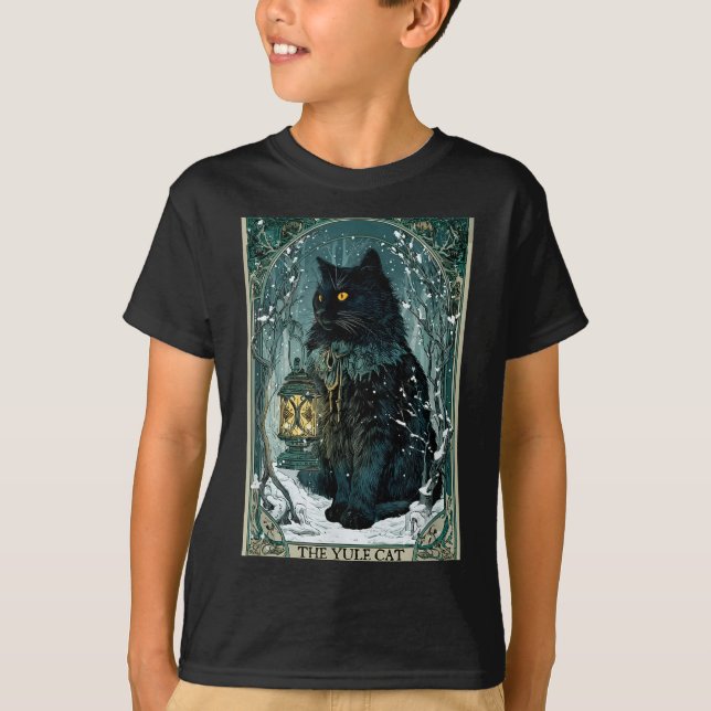 The Yule Cat Tarot Card Icelandic Folklore Christm T Shirt (Framsida)