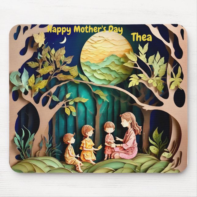 THEA ~ Mors dag ~ pappert skärande ~ Mousepad Musmatta (Framsidan)