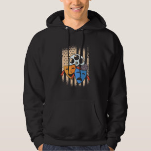 Theater Actor America Flagga Hoodie