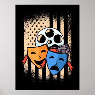 Theater Actor America Flagga Poster