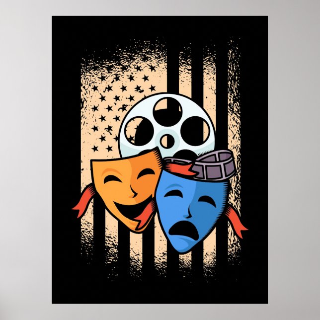 Theater Actor America Flagga Poster (Framsidan)