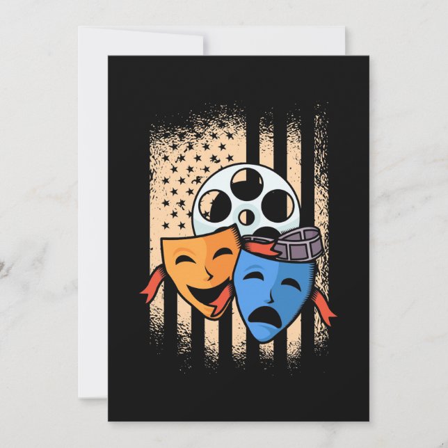 Theater Actor America Flagga Spara Datumet (Framsida)