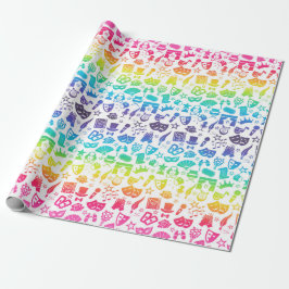 Theater Älskare Icons Wrapping Papper Presentpapper