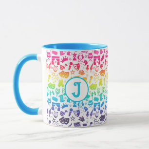 Theater Älskare Rainbow Icons Mugg