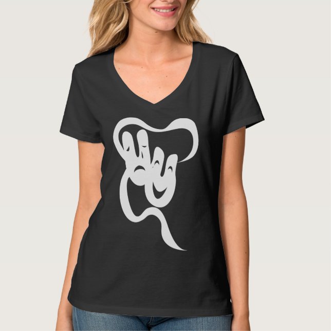 Theater Comedy Tragedy Hanes Nano V-Nacke T-Shirt. T Shirt (Framsida)