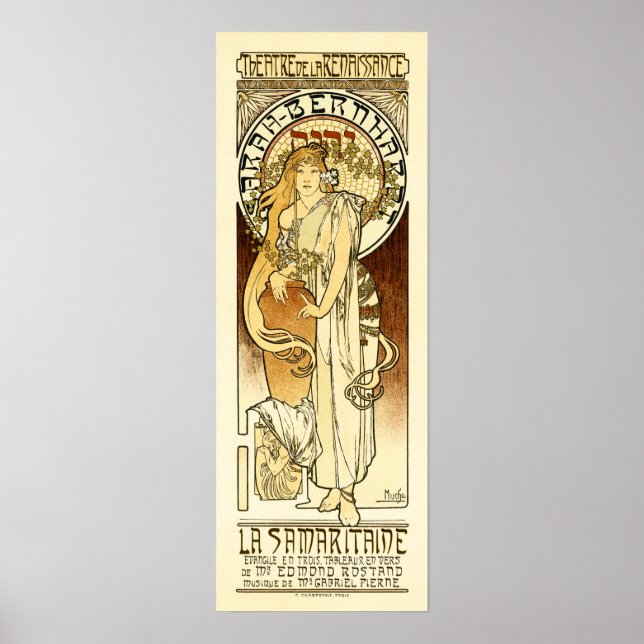 Theater de la Renaissance Sarah Bernhardt Mucha Poster (Framsidan)