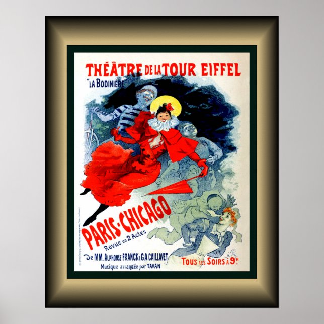 Theater De La Tour Eiffel ~ La Bodiniere ~ Paris ~ Poster (Framsidan)