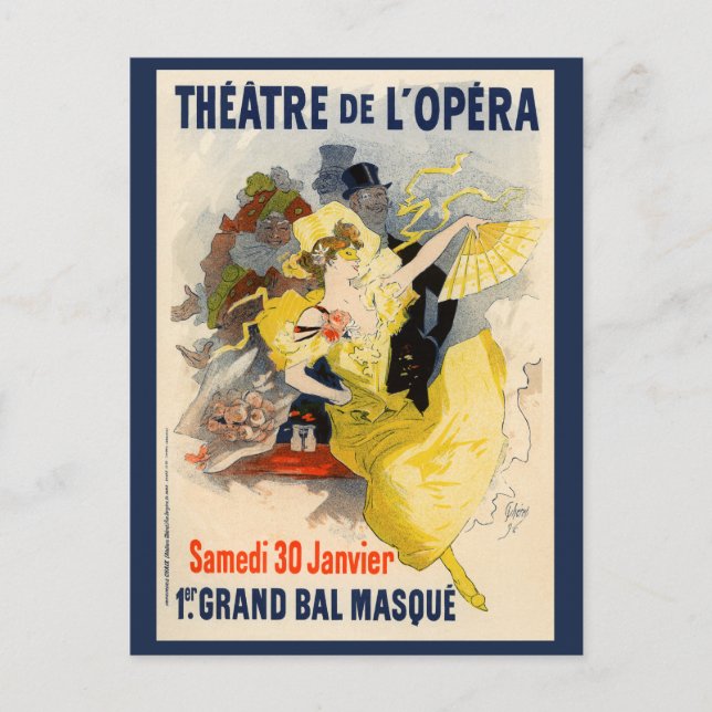 Theater de l'Opera, Jules Chéret Vykort (Framsida)