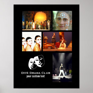 Theater Drama Klubb Anpassningsbar Photo Collage Poster