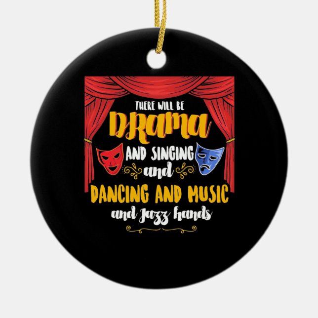Theater kommer att vara Drama Julgransprydnad Keramik (Framsidan)