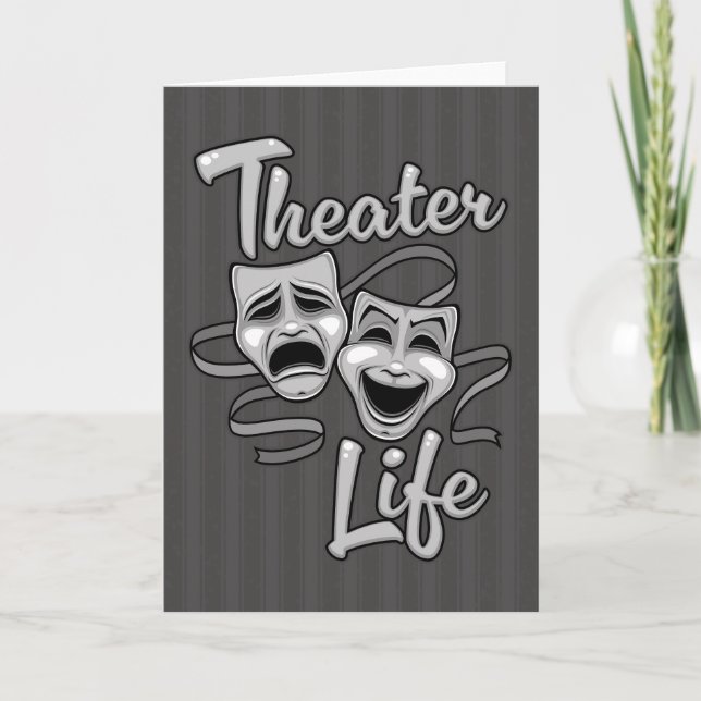 Theater Life Comedy och Tragedy Masks Kort (Framsida)